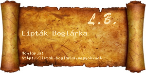 Lipták Boglárka névjegykártya